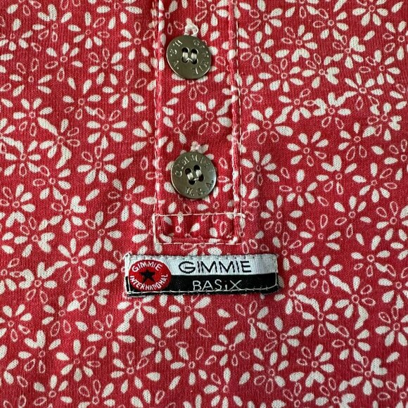 Gimmie Womens Vintage Pink and White Floral Tank Top with Button Detail -M - Picture 4 of 7